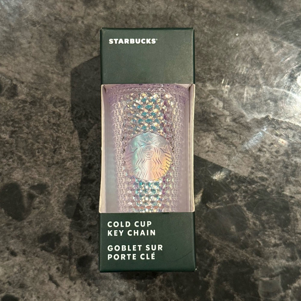 New Starbucks Unicorn Iridescent Studded Cold Cup Keychain/Ornament